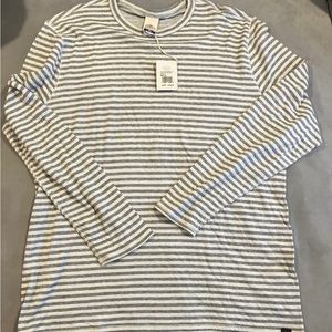 Faherty Men’s Cloud Reversible Stone Peak Stripe Tee Shirt Large NWT $128 soft